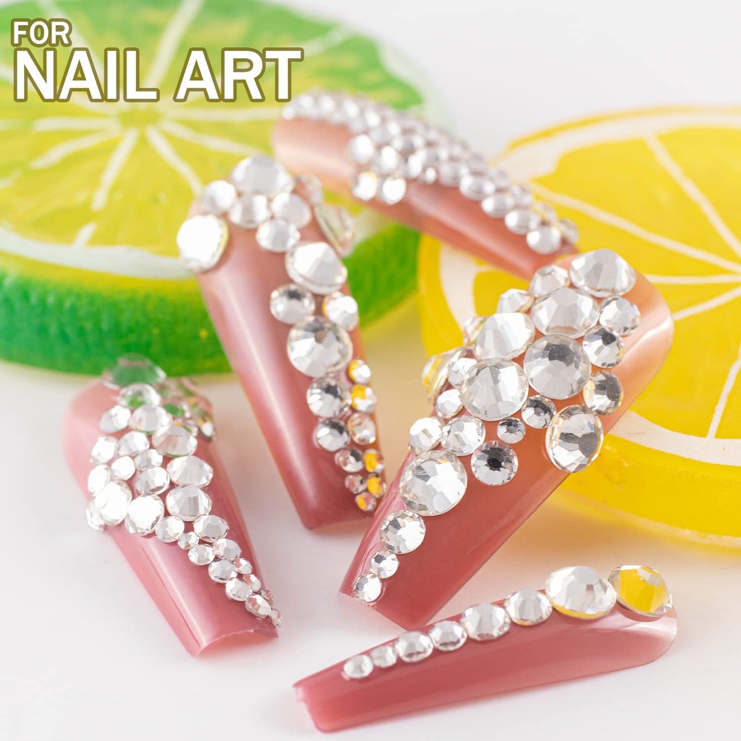 Two Packs of Flatback Rhinestones 4000 Pcs Nail Art Rhinestones Flatback Transparent White Clear Rhinestone with Picker Pencil and Tweezer for Nail Art and Decoration-Velvo Beauty