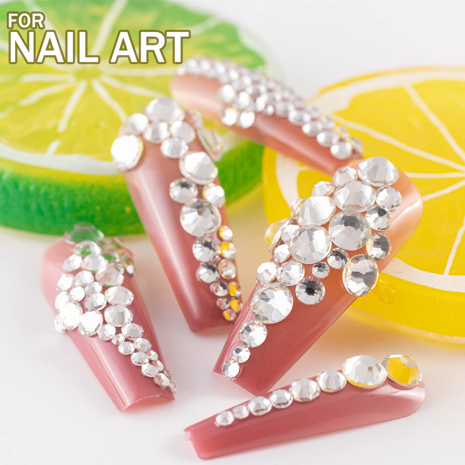 Two Packs of Flatback Rhinestones 4000 Pcs Nail Art Rhinestones Flatback Transparent White Clear Rhinestone with Picker Pencil and Tweezer for Nail Art and Decoration-Velvo Beauty