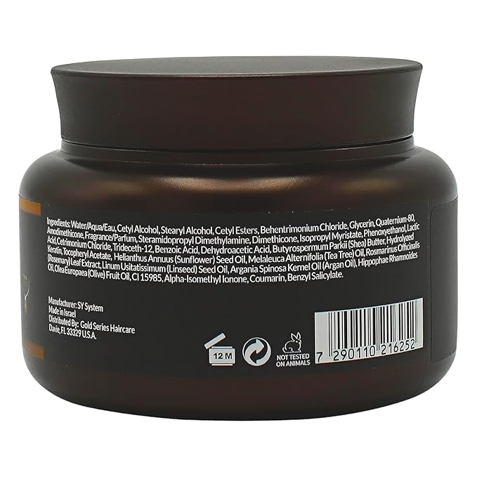 Gold Series Treatment Mask – Deep Hydrating Argan Oil Hair Mask for Dry, Damaged, Color Treated and Curly Hair Enriched with Keratin – Sulfate Free Natural Hair Repair Treatment, 8.45oz-Velvo Beauty