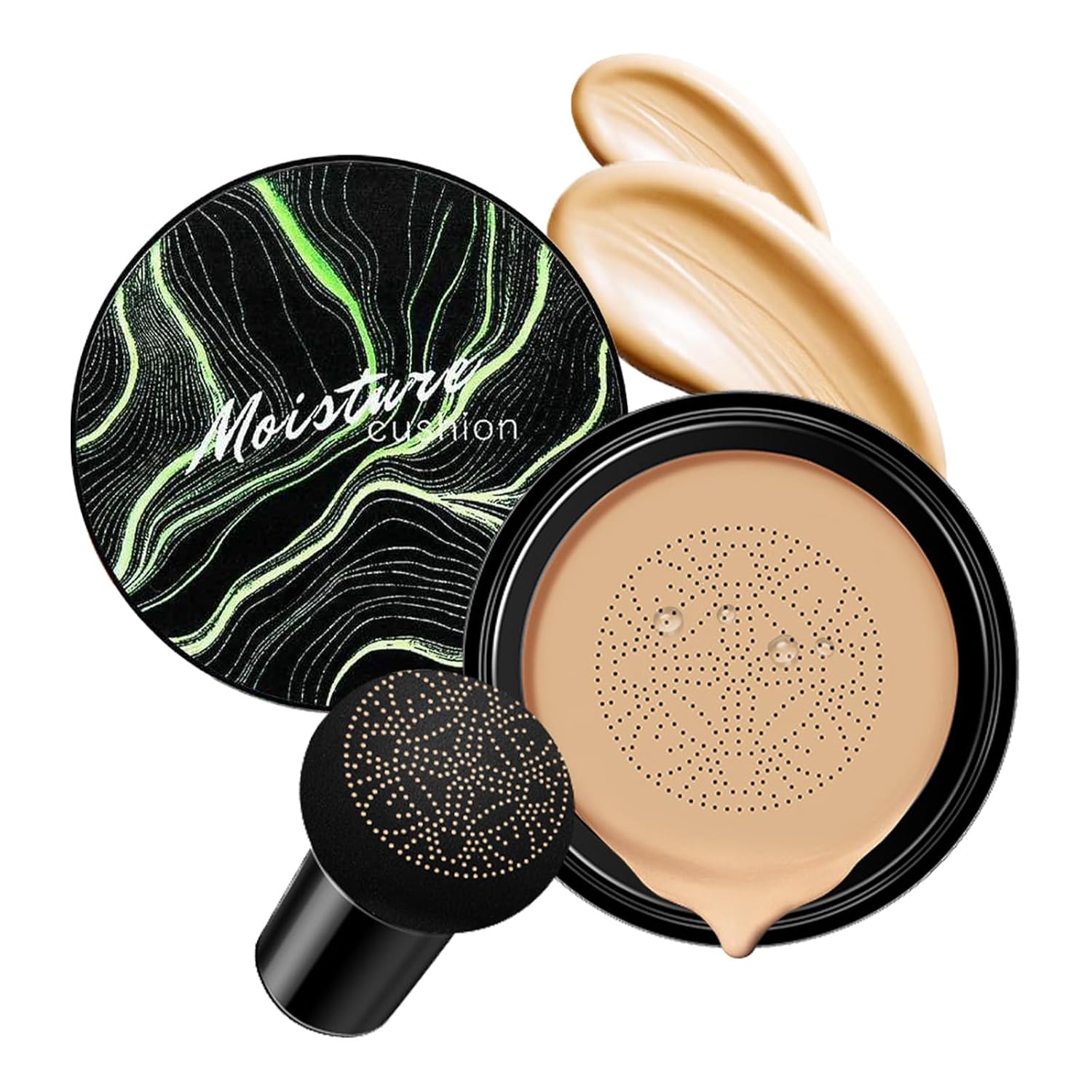 Mushroom Head Air Cushion CC Cream - BB Cream Face Makeup for Mature Skin, Moisturizing Cover Balm Foundation & Long-Lasting Color Correcting Concealer, Even Skin Tone for All Skin Types-Velvo Beauty