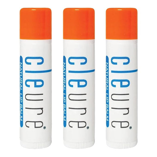 Cleure Organic All Natural Lip Balm - Paraben Free, Fragrance Free, Flavor Free, & Petroleum Free SPF Lip Balm & Hydrating Lip Butter (.15 oz, 3 Pack)-Velvo Beauty