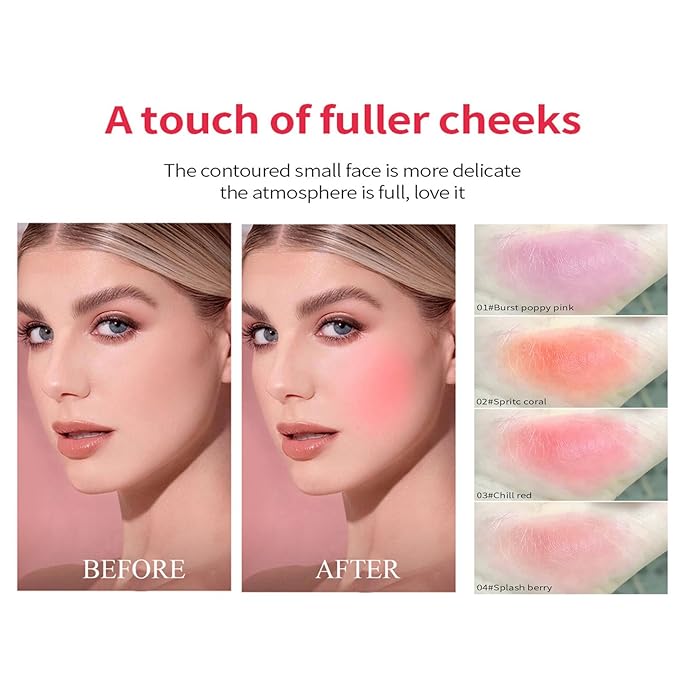 4Pcs Milk Jelly Blush - Milk Blush - Sheer Cheek & Lip Stain，Long Lasting Milk Jelly Tint Have Transparent & Bright Colors (multicolored)-Velvo Beauty