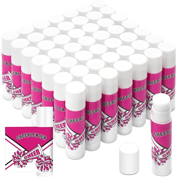 50 Pcs Cheer Gifts Bulk Cheerleading Lip Balm Gifts Moisturizing for Cheerleader Gifts Women-Velvo Beauty