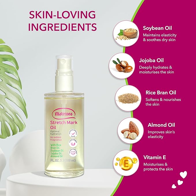 Stretch Mark Oil - Provides Optimal Skin Hydration and Nourishment, 3.3 FL. OZ. (100 ml)-Velvo Beauty