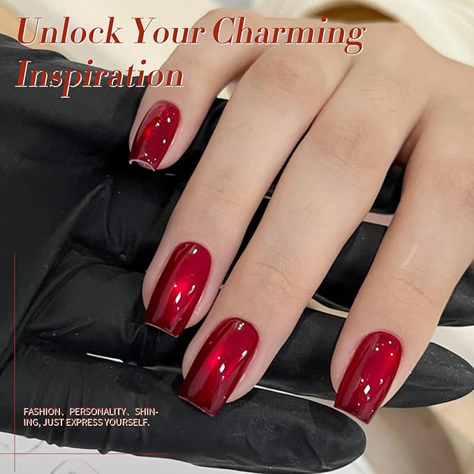 BORN PRETTY Magnetic Gel Nail Polish Water Light Cat Magnetic Eye Gel Black Orchid Jelly Glass Crystal Magnetic Gel Polish Glitter Shimmer Auroras Magnetic Gel Nail Art Manicure Kit 6PCS-Velvo Beauty