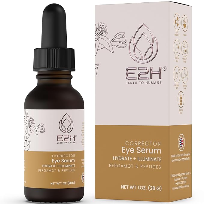 E2H Corrector Eye Serum with Bergamot and Peptides | Minimizes Creases & Dark Circles | Hydrates & Smoothens | Dramatic Results-Velvo Beauty