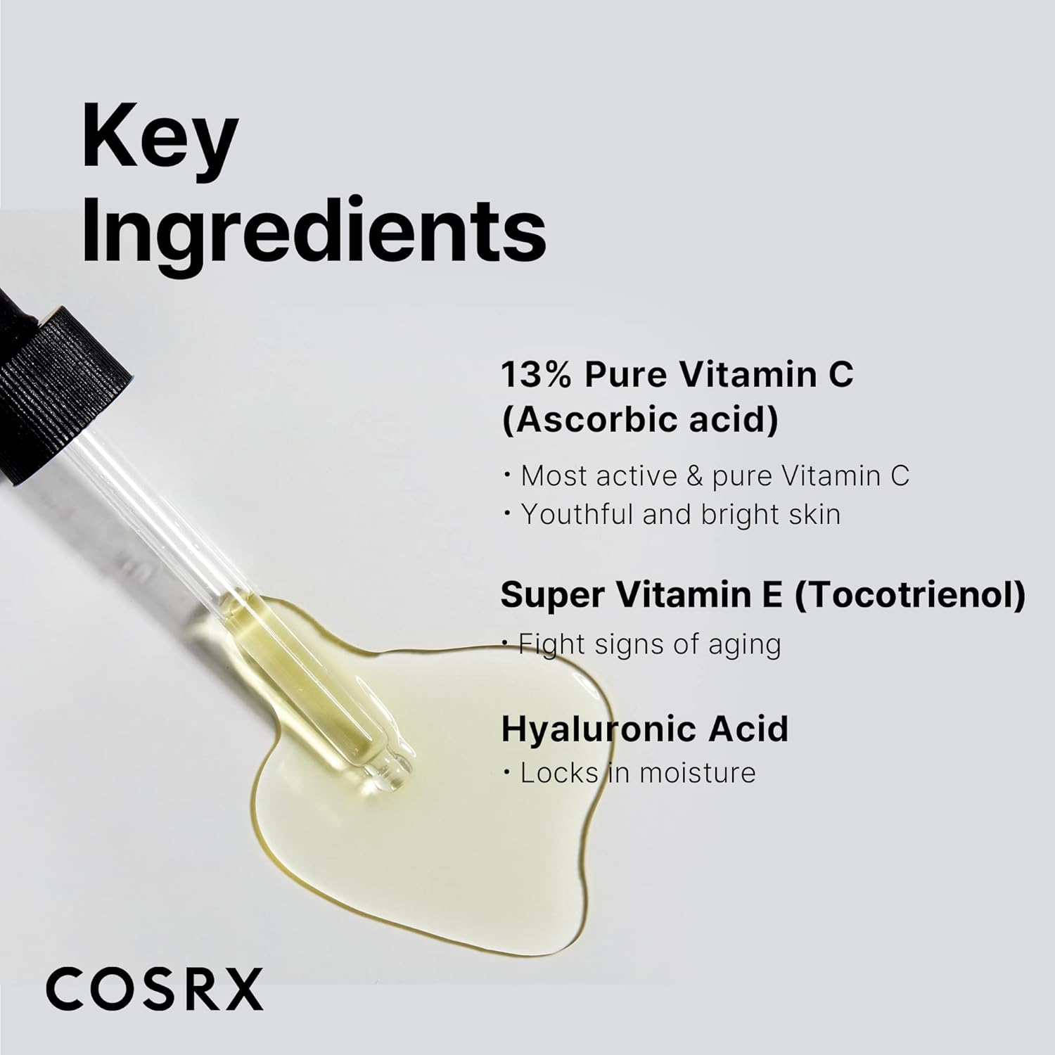 COSRX Pure Vitamin C 13% Serum with Vitamin E & Hyaluronic Acid, Hydrating Facial Serum for Fine Lines, Uneven Skin Tone & Dull Skin, 0.67fl.oz/20ml, Korean Skin Care-Velvo Beauty