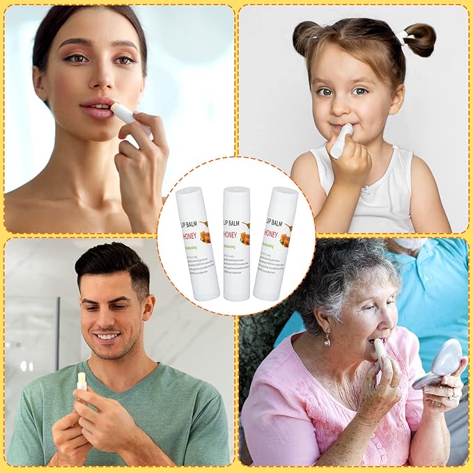 Demissle 150 Pcs Unlabeled Lip Balm Bulk Chapped Stick Blank Mini Lip Balm Gifts Moisturizing Lip Balms Favors for Women Homeless Wedding Bridal Shower Favors Baby Shower Guests Favors(Honey)-Velvo Beauty