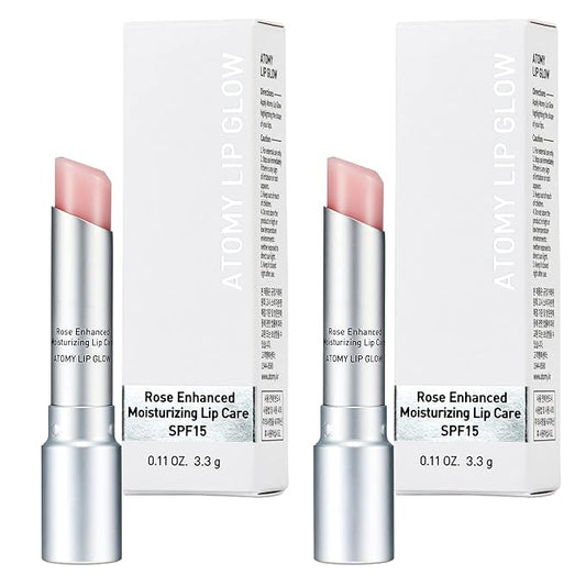 Atomy Lip Glow 3.3g x 2 EA - Moisturizing Lip Care Treatment Balm with Natural Pink Color-Velvo Beauty