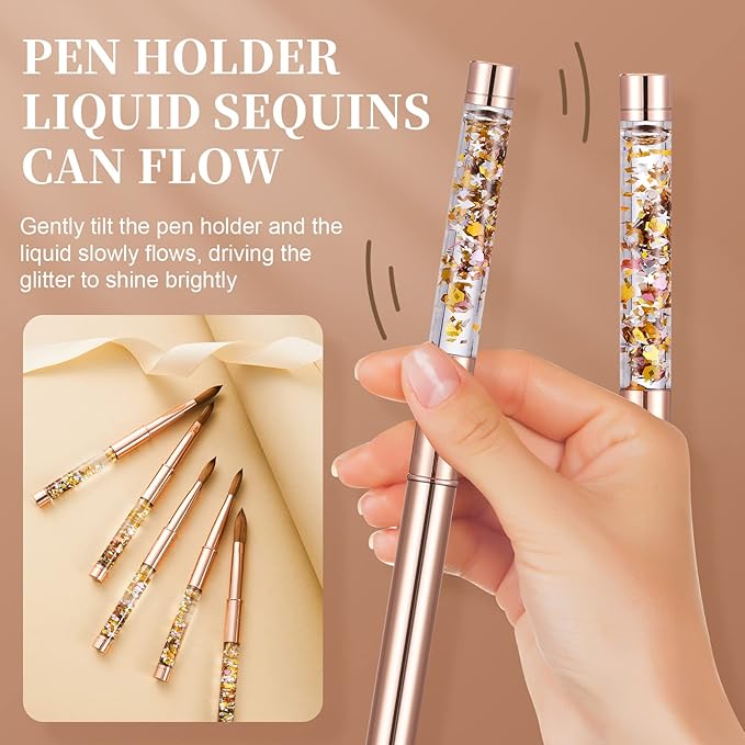 Acrylic Nail Brush Size 8,KEMEISI 100% Pure Kolinsky Nail Art Brushes Sturdy Handle Oval Shaped Acrylic Powder Nail Design Tools for Professional Manicure DIY Home Salon (Gold)-Velvo Beauty