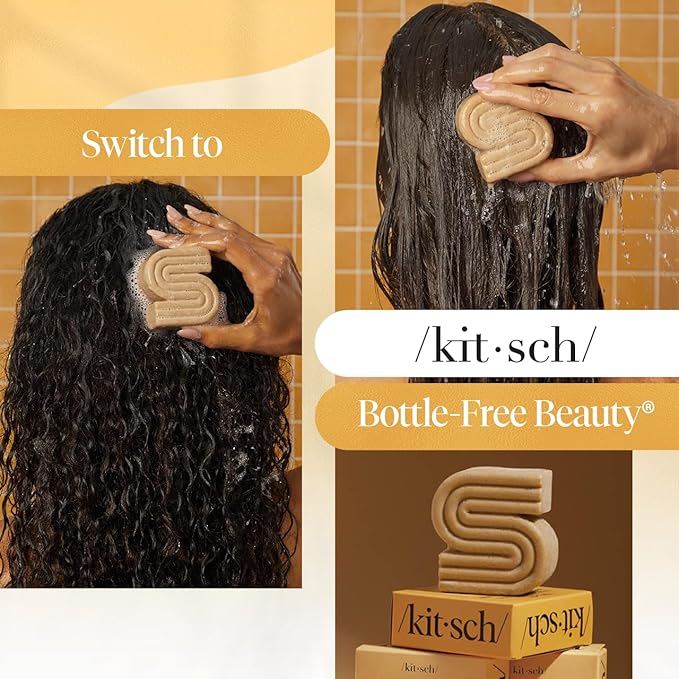 Kitsch Coconut Oil Shampoo Bar - Hydrate & Soften Dry Damaged Hair - Deep Moisturizing Curly Hair Shampoo - Safe Shampoo for Color Treated Hair - Silicone, Paraben & Sulfate Free - 3.2 oz-Velvo Beauty