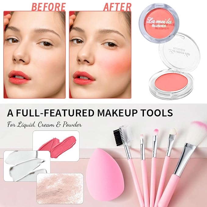 Makeup Set for Girls Teens Women, Makeup Present Set, Makeup Kit, Includes Eyeshadow Palette, Foundation, Blusher, Eyebrow Pencil, Eyeliner, Lip Gloss, Lip Oil, Makeup Brushes & Sponge-Velvo Beauty