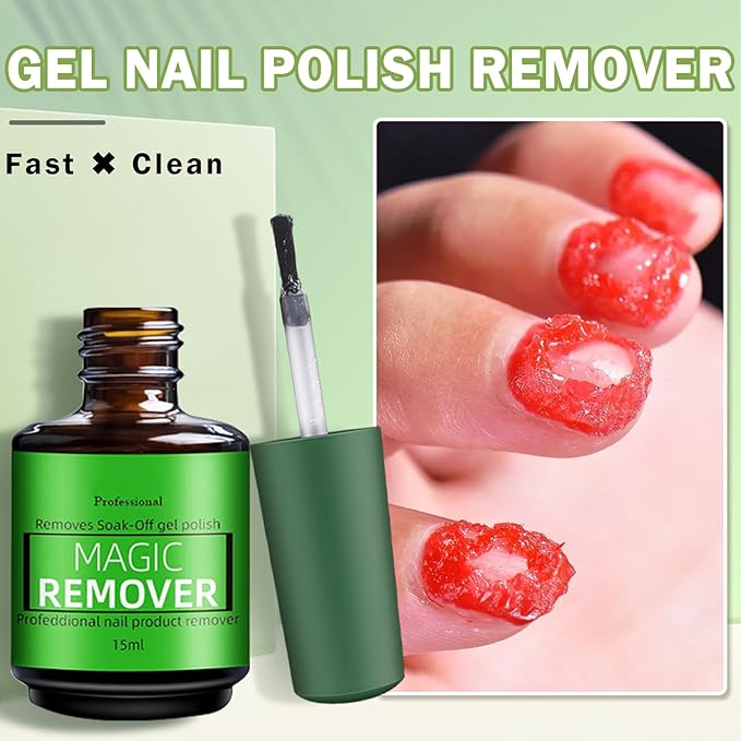 Magic Remover Gel Polish,3PCS Gel Nail Remover,Professional Gel Remover for Nails,Quickly and Easily Removedor de Esmalte Gel (15ML)-Velvo Beauty