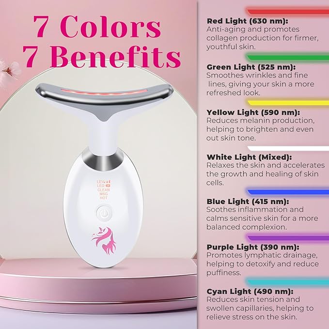 Red Light Therapy for Face, Facial Massager, Skin Tightening & Anti-Aging Face Lift Device, True Beauty Glow Facial Massager, 7-in-1 LED Facial Sculptor-Velvo Beauty