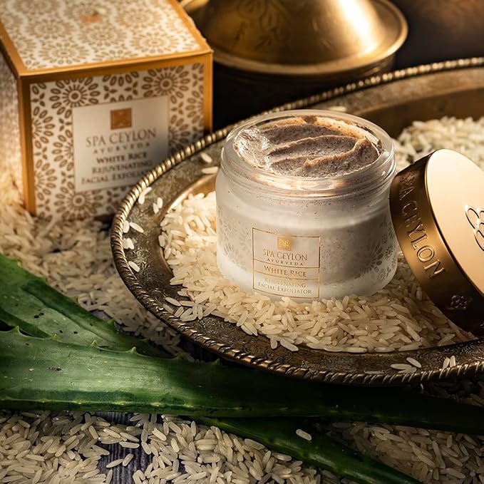 SPA CEYLON White Rice Rejuvenating Facial Exfoliator | Gentle Daily Face Polish for Normal to Dry & Sensitive Skin | 100 g-Velvo Beauty
