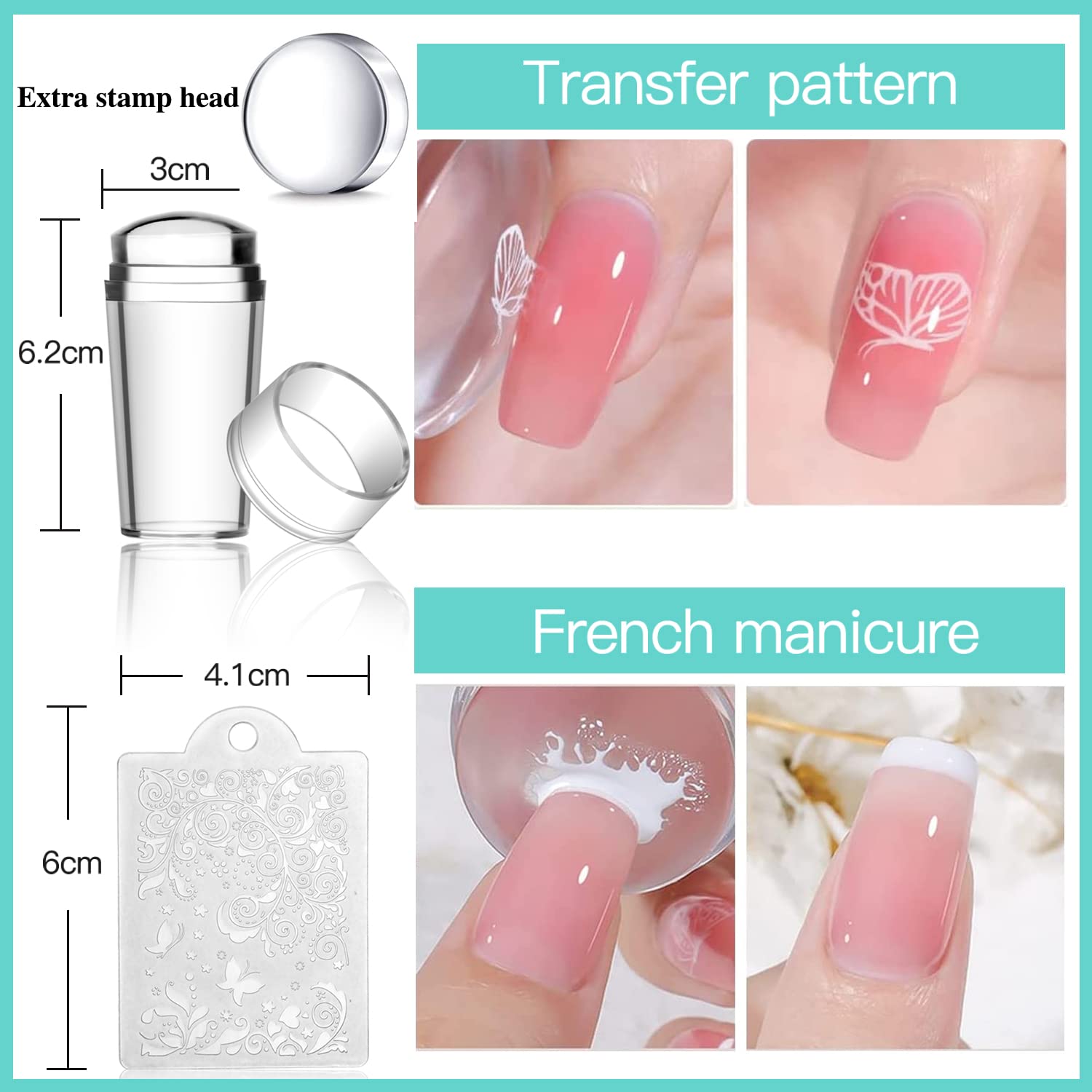 Biutee Nail Stamping Plates Set 15PCS Nail Art Stamper Scraper Nail Art Stamping Kit with Storage Bag Gift Box Nail Stamp Template Kit Lace Flower Butterfly Star Christmas Halloween Holiday Design-Velvo Beauty