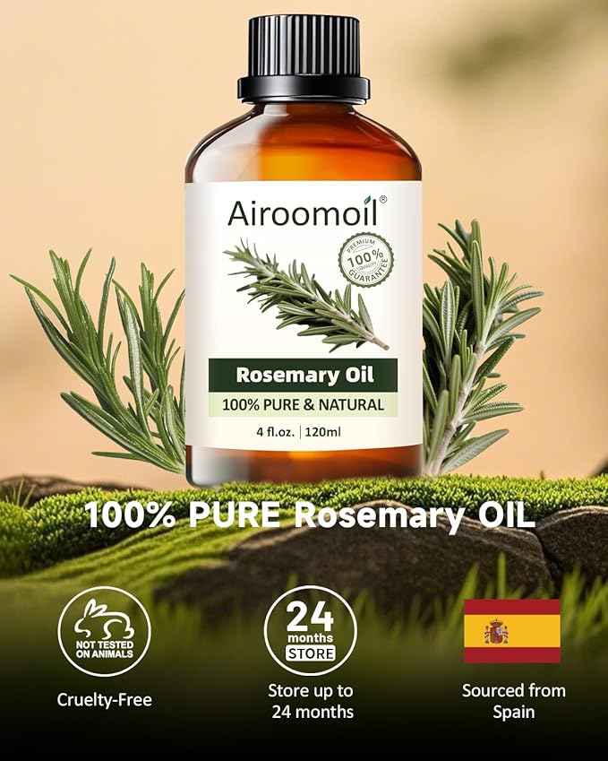 Pure Rosemary Essential Oil Hair Natural Aromatherapy Skin & Body Care Candle Making Home Fragrance Diffuser Oil 4 Fl Oz-Velvo Beauty