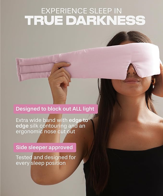 SUNDAYSILKS™ | Adjustable Silk Sleep Mask for Side Sleeper | Cloud-Like Comfort, Weighted for Deep Sleep | Soft Sleep Face Mask for Women & Men, Full Blackout, Cooling Silk Eye Mask for Sleeping-Velvo Beauty