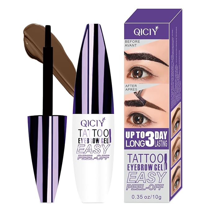 2025 New Tattoo Eyebrow Gel Easy Peel Off for Women, Upgrade Eyebrow Tattoo Peel Off, Transfer-proof Eyebrow Gels Waterproof for All Skin Types (Light Brown)-Velvo Beauty