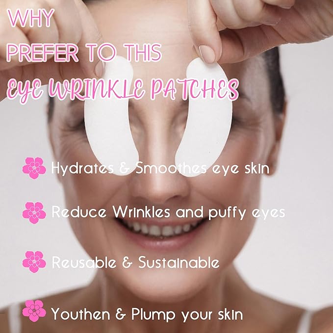 CCbeauty Reusable Under Eye Patches + Eye Cream Applicator Value Set | 100% Silicone Eye Gel Pads | Boost Hydration | Minimize Fine Lines + Wrinkles + Dark Circles | Storage Tin Included | White-Velvo Beauty