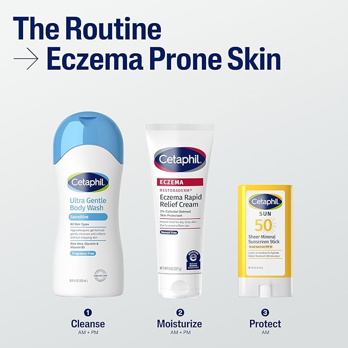 CETAPHIL ECZEMA RESTORADERM FLARE-UP RELIEF CREAM, For Eczema Prone Skin, 8 oz, Barrier Repair, 48 Hour Hydration, 2% Skin Protectant Colloidal Oatmeal, Steroid Free-Velvo Beauty