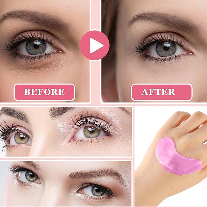 30 Pairs Under Eye Mask,Moisturising Under Eye Patches for Women,Crystal Collagen Eye Gel Pads for Reducing Fine Lines,Puffy Eyes and Dark Circles Under Eye Bags Treatments(Pink)-Velvo Beauty