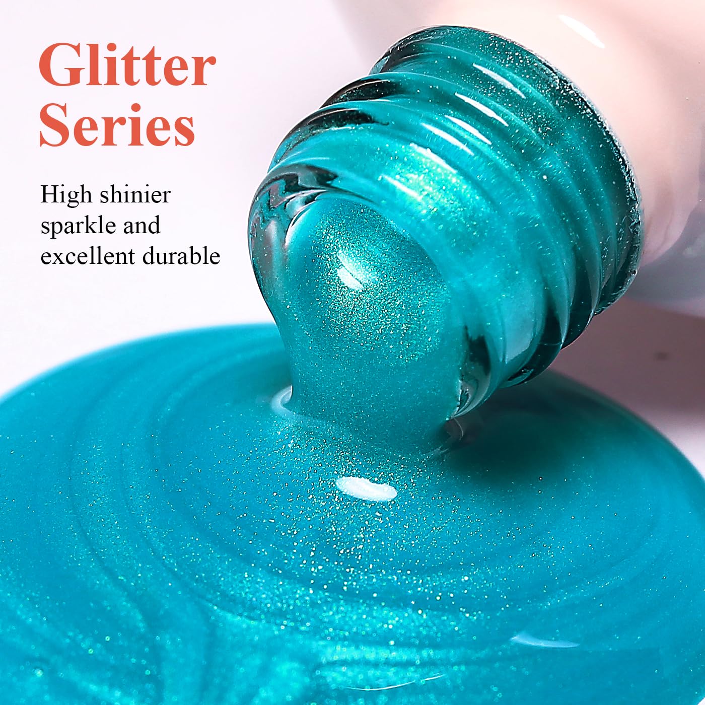 Imtiti Glitter Gel Nail Polish, Bright Blue Pearl Glitter Nail Gel Polish Diamond Shimmer Sparkle Soak Off UV LED Spring Summer Manicure 10ML-Velvo Beauty