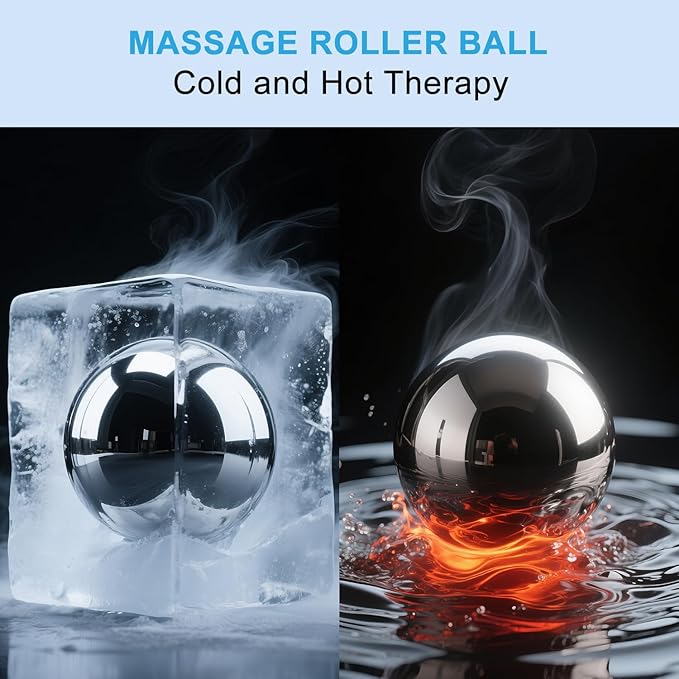 iECO Cryosphere Cold Massage Roller Ball – Ice Cold and Hot for Deep Tissue and Sore Muscle Relief of Stiffness and Stress, Body, Neck, Back, Foot, Plantar Fasciitis, Gifts for Him-Velvo Beauty
