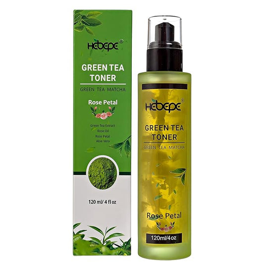Green Tea Matcha Facial Toner with Rose Petal, Refreshing, and Soothing Face Toner, with Rose Oil, Aloe Vera,120ml-Velvo Beauty