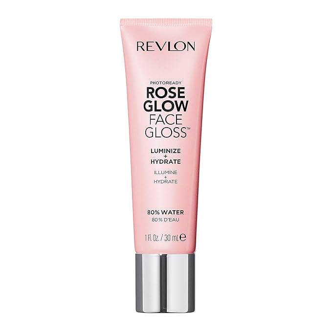 Revlon Face Primer, PhotoReady Face Gloss Rose Glow, Face Makeup for All Skin Types, Hydrates, Illuminates & Moisturizes, Infused with Glycerin & Olive Oil Extract, 80% Water, 1 Fl Oz-Velvo Beauty