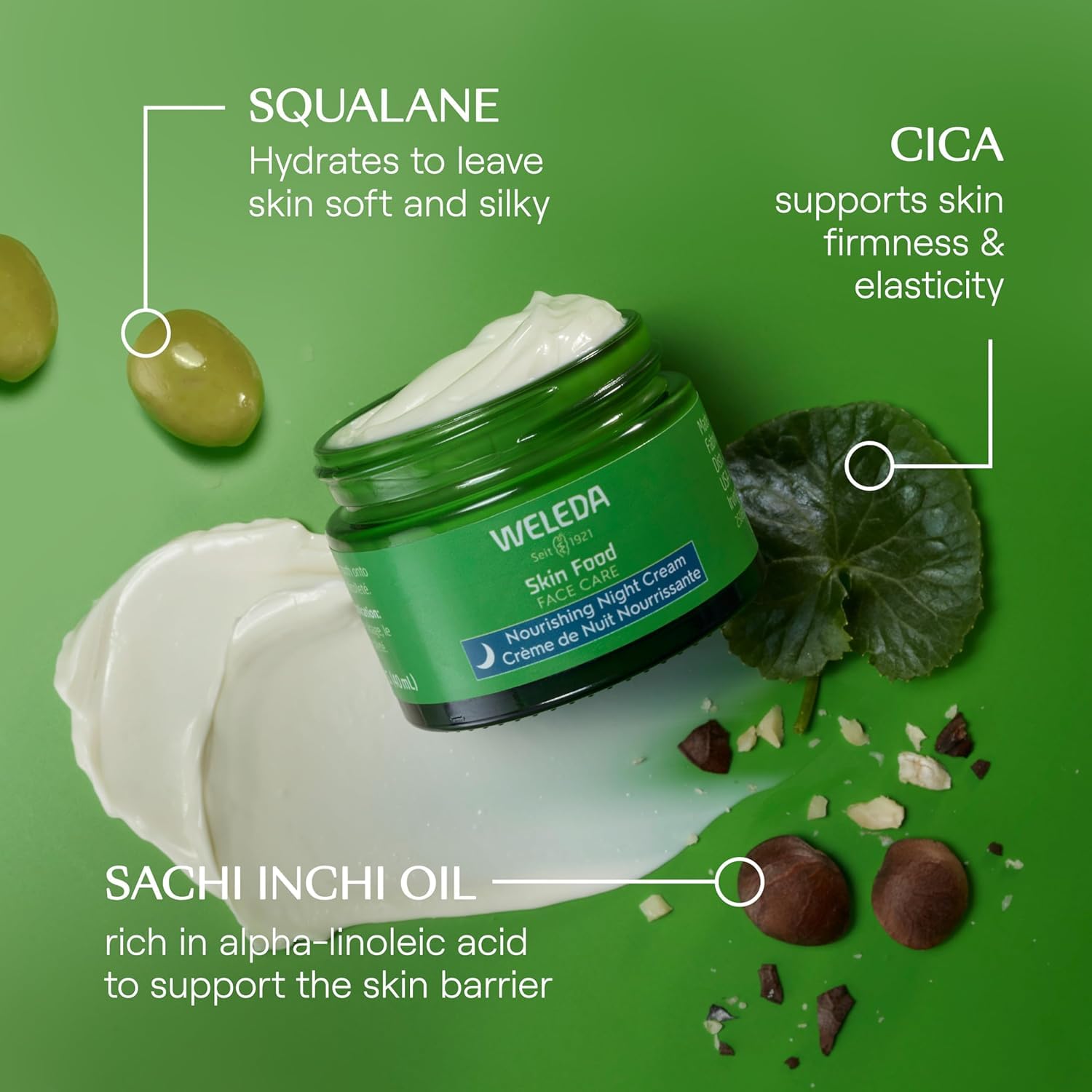 Weleda Skin Food Face Care Nourishing Night Cream, 1.3 Fluid Ounce, Plant Rich Moisturizer with Sacha Inchi Oil, Cica and Squalane-Velvo Beauty