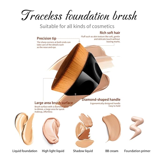2 Pcs Liquid Foundation 101 and 102 with Kabuki Foundation Brush Flat Top,Full Coverage Foundation Makeup Set,30ml 24HR Matte Oil Control Concealer(Porcelain & Nude)-Velvo Beauty