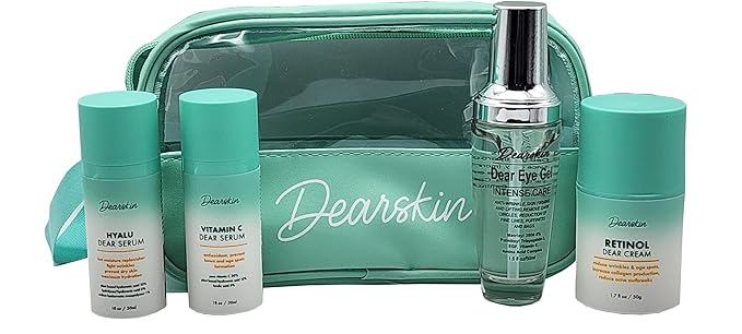 Anti-Aging Skincare Gift Set with Travel Bag - A Gesture of Ageless Love with Hyaluronic Acid Serum Vitamin C Eye Gel and Retinol Cream-Velvo Beauty
