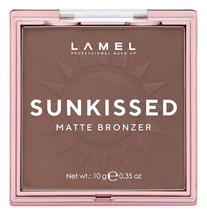 LAMEL Sunkissed Matte Bronzer Face Powder - Non-Shimmer, Long Lasting, Non-Greasy Bronzing Organic Makeup Formula - Matte Finish - Natural Tan Skin - N. 402-0.35oz.-Velvo Beauty