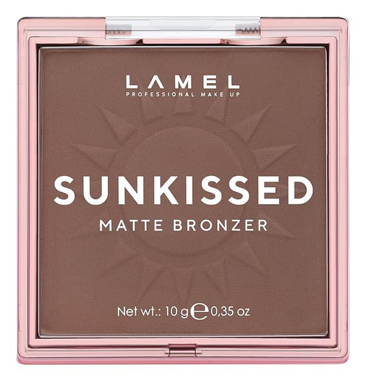 LAMEL Sunkissed Matte Bronzer Face Powder - Non-Shimmer, Long Lasting, Non-Greasy Bronzing Organic Makeup Formula - Matte Finish - Natural Tan Skin - N. 402-0.35oz.-Velvo Beauty