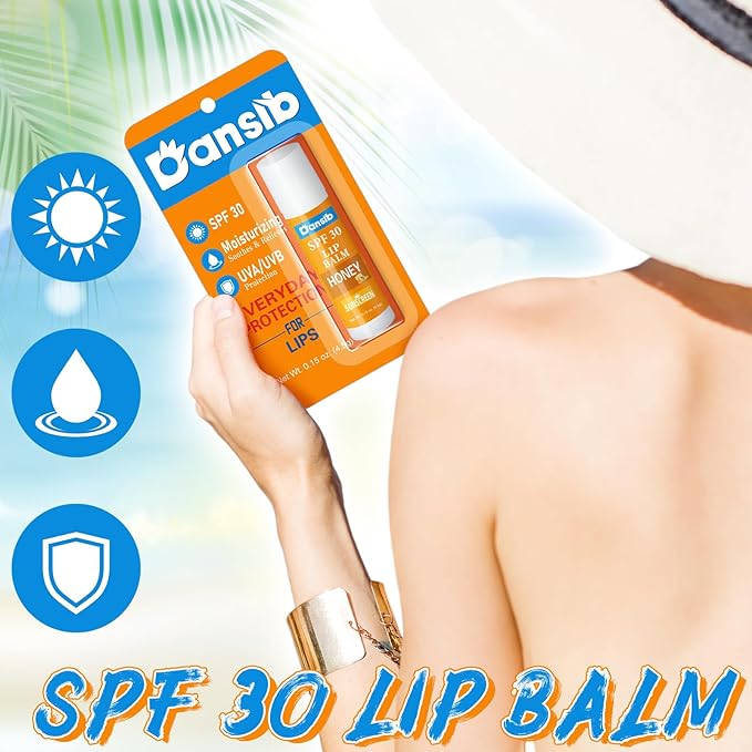 5 Pcs Sunscreen Lip Balms Bulk SPF 30 Lip Balms Stick with Sunscreen Employee Staff Appreciation Gifts Bulk Team Coworkers Christmas Party Gifts for Outdoor Travel Beach-Velvo Beauty