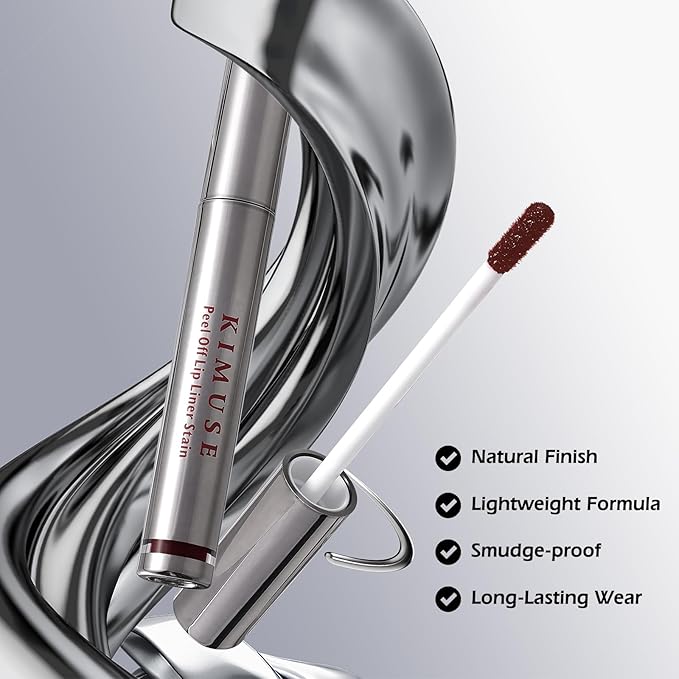 KIMUSE Peel Off Lip Liner Stain, Long Lasting Lip Tint Stain Peel Off, Waterproof, Transfer-Proof, Highly Pigmented Color Peel Off Lip Stain Liner, Matte Finish-Velvo Beauty