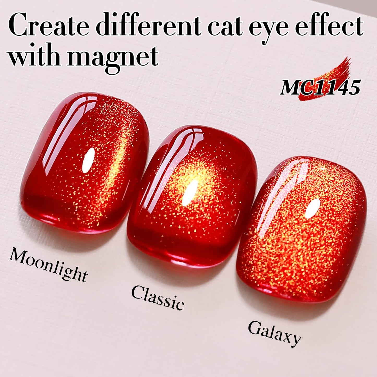 Double Rhythm Cat Eye Gel Polish with Magnet 15ML Ice Glass Holographic Glitter Shimmer Translucent Sheer Color Salon Soak Off Magnetic at Home (Blood Red-MC1145)-Velvo Beauty
