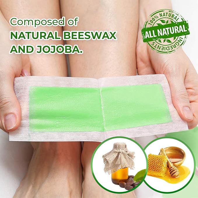 Wax Strips: 42 Waxing Strips - Hair Removal for Body Arms Legs Chest Back - Brazilian Waxing - Waxing Kit for Women Men - 2 Sizes-Velvo Beauty