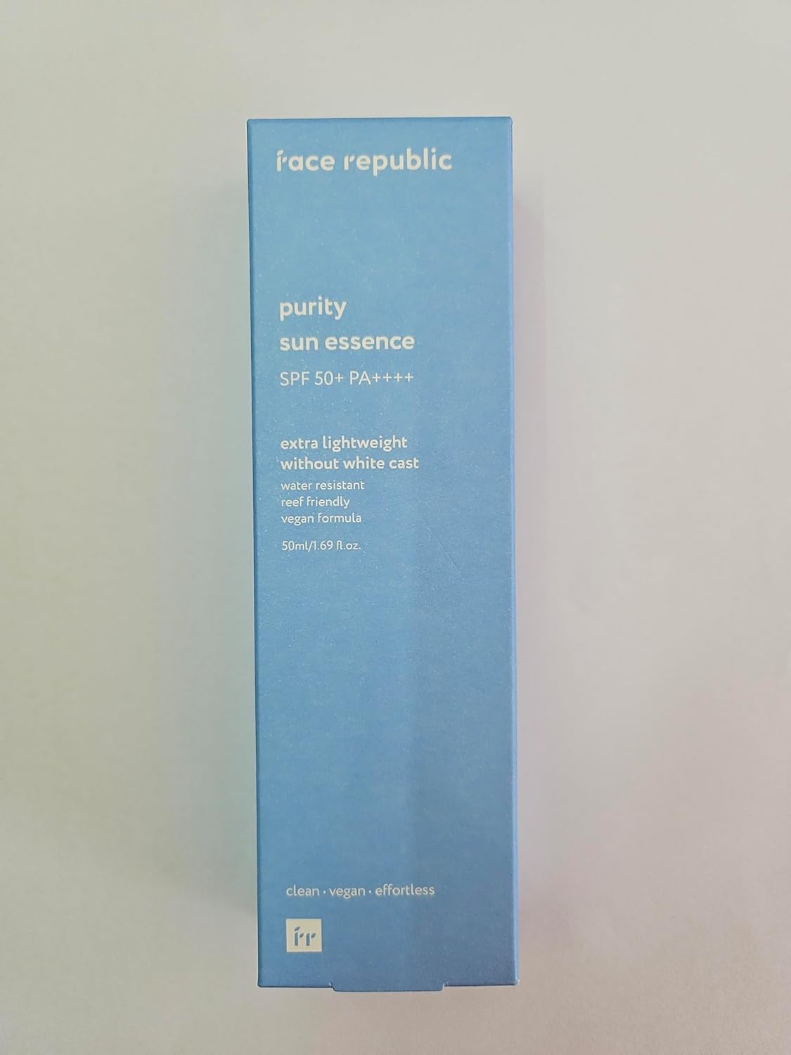 Face Republic Purity Sun Essence 50ml 1.69fl.oz. | SPF50+ Broad Spectrum UV Protection | No White Cast | Water Resistant | Vegan Certified, Reef Safe, Cruelty Free | Non-greasy | Korean Skin Care-Velvo Beauty
