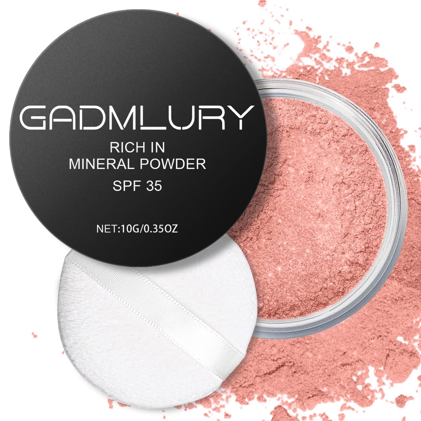 Mineral Powder Blush, SPF 35, Sunscreen Shimmer Loose Mineral Blush, Natural Face Glow Powder, Buildable Coverage for Healthy-looking Color (#07 Shine Rose BlushMakeup)-Velvo Beauty
