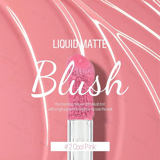 KYDA Liquid Blush, Matte Tinted for Cheeks, Lasting Dewy Finish, High Pigment Soft Creamy Blush, Blendable Lightweight Cover-Cool Pink-Velvo Beauty