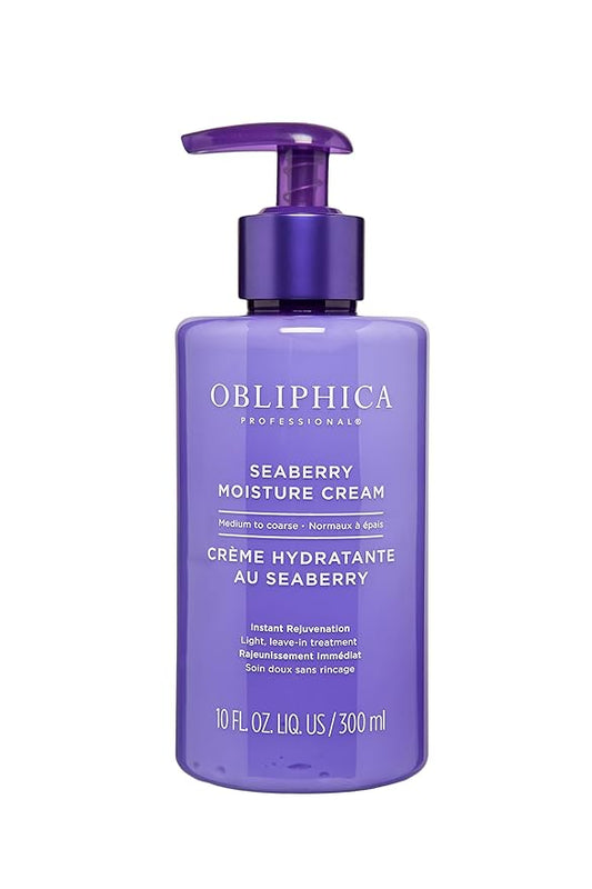 Obliphica Seaberry Leave In Moisture and Styling Cream for Women - Anti-Frizz Control, Normal Hair Products, Damaged Repaired Hair - Hair Mask & Treatment for Protecting Hair & Scalp - 10 Fl Oz-Velvo Beauty