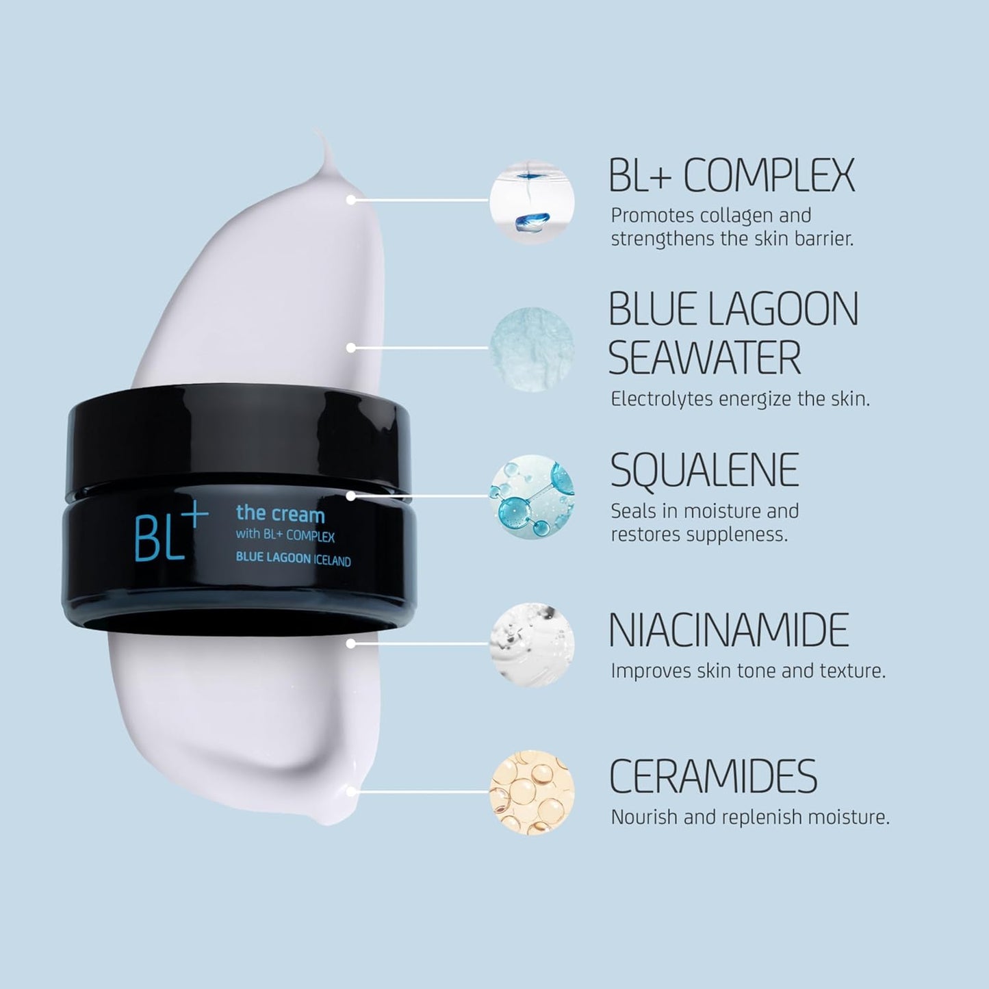 Blue Lagoon - BL+ The Cream Whipped Facial Moisturizer | Sustainable, Bioactive Luxury Skincare (Mini, 0.5 oz | 15 ml)-Velvo Beauty