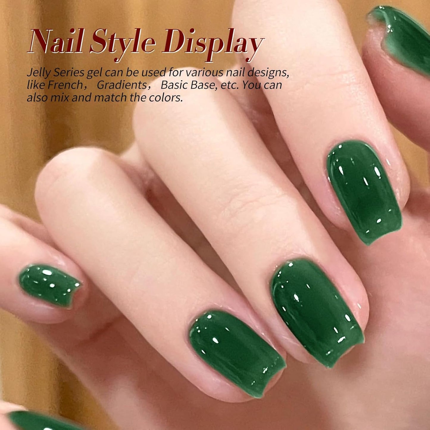 Born Pretty Jelly Gel Nail Polish Fall Winter Amber Crystal Transparent Sheer Clear Gel Polish Red Coral Burnt Orange Green Blue Amber Brown 6 Colors Manicure Kit-Velvo Beauty