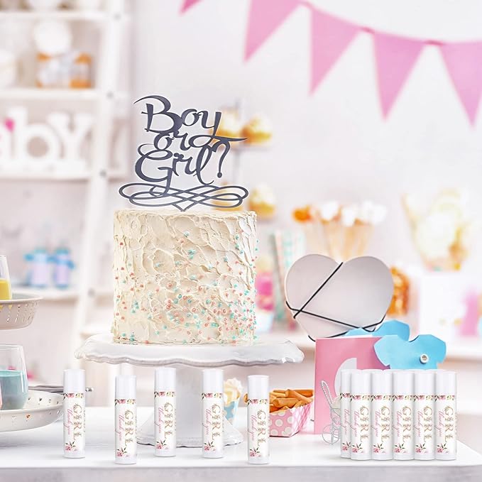 Dunzy 50 Pcs Thank You Gift Lip Balm Bulk Baby Shower Party Favors Bridal Shower Favor Lip Care with Assorted Fruit Flavors Thank You Lipstick for Guest Basket Gift Stuffer (Floral)-Velvo Beauty