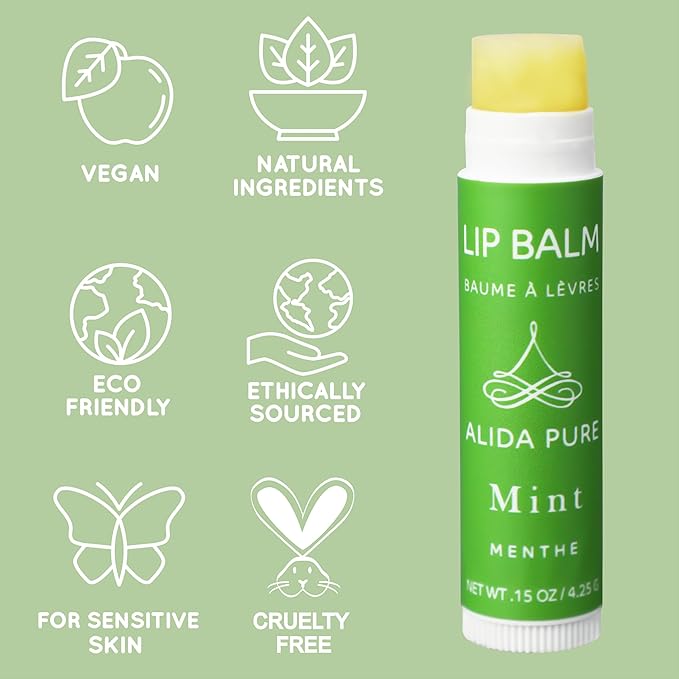 Mint Lip Balm Collection, Vegan Lip Balm Set, Beeswax Free, with Avocado Oil, Organic Jojoba Oil, and Vitamin E, Natural Moisturizer for Dry, Chapped Lips, 3 Tube Set-Velvo Beauty