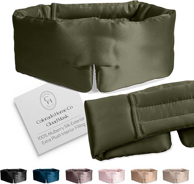 SUNDAYSILKS™ | Adjustable Silk Sleep Mask for Side Sleeper | Cloud-Like Comfort, Weighted for Deep Sleep | Soft Sleep Face Mask for Women & Men, Full Blackout, Cooling Silk Eye Mask for Sleeping-Velvo Beauty