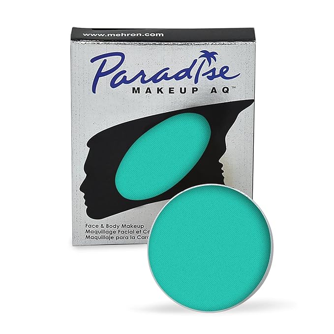 Mehron Makeup Paradise Makeup AQ Refill Size | Stage & Screen, Face & Body Painting, Beauty, Cosplay, and Halloween | Water Activated Face Paint, Body Paint, Cosplay Makeup .25 oz (7 ml) (Teal)-Velvo Beauty