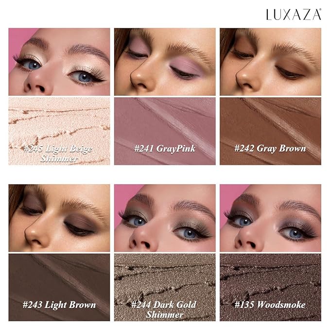 Neutral Eyeshadow Stick Makeup 6PCS Set, Dark Grey Shimmer Matte Cream Eye Shadow for Smoky Eye Brightener Pencil Crayon - A3 Smoky Rose Taupe-Velvo Beauty